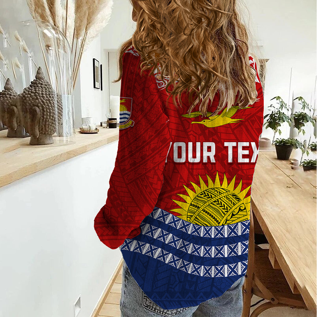 Personalised Kiribati Independence Day Women Casual Shirt Flag Style 44th Anniversary LT7 - Polynesian Pride
