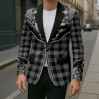 Hawai'i Paniolo Motif Black Blazer Floral Palaka Print LT7 - Polynesian Pride