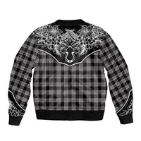 Hawai'i Paniolo Motif Black Bomber Jacket Floral Palaka Print LT7 - Polynesian Pride