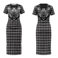 Hawai'i Paniolo Motif Black Couples Matching Short Sleeve Bodycon Dress and Long Sleeve Button Shirt Floral Palaka Print LT7 - Polynesian Pride