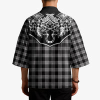 Hawai'i Paniolo Motif Black Kimono Floral Palaka Print LT7 - Polynesian Pride