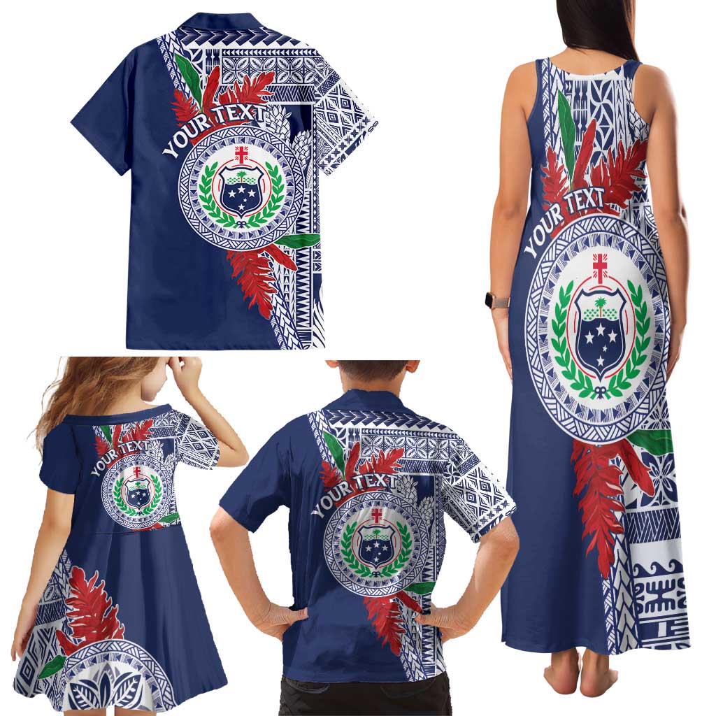 Samoa Rugby Personalized Family Matching Tank Maxi Dress and Hawaiian Shirt Toa Samoa Myriad Siapo