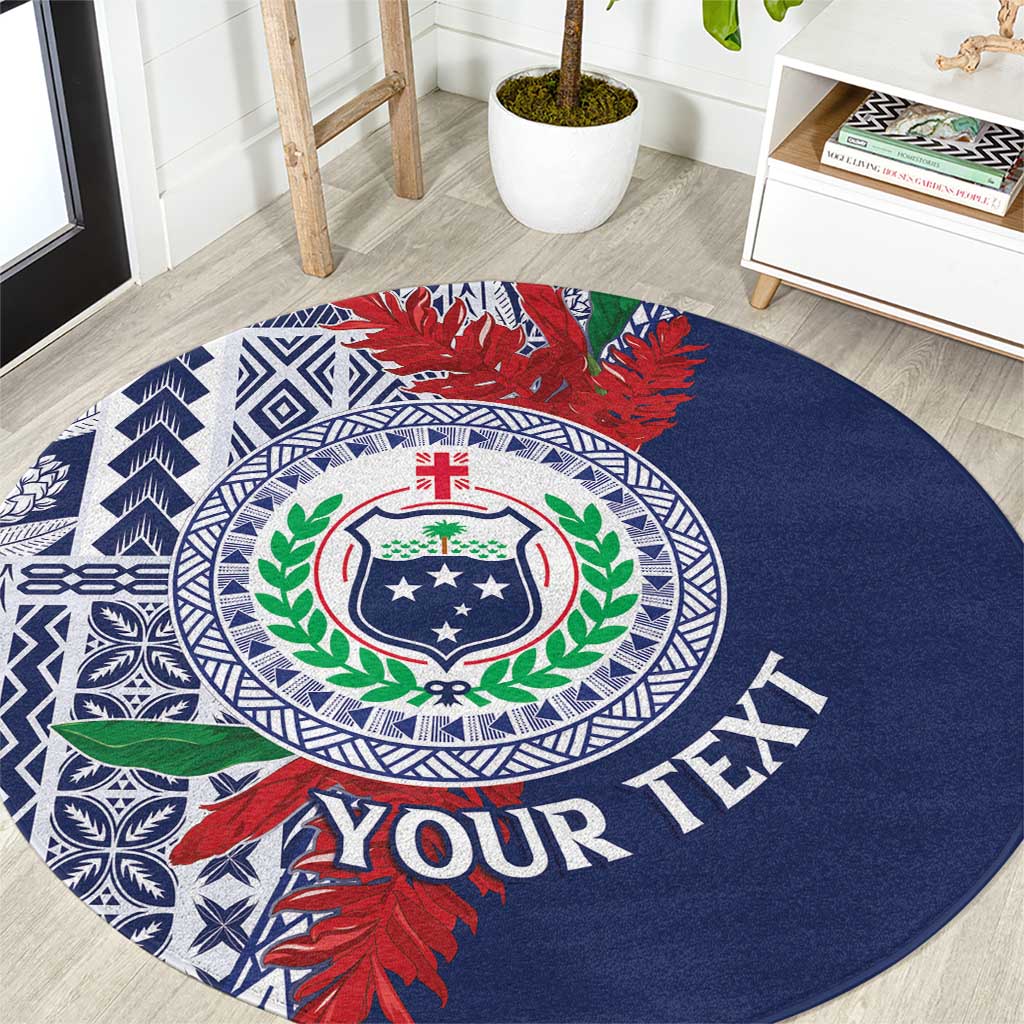 Samoa Rugby Personalized Round Carpet Toa Samoa Myriad Siapo