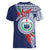 Samoa Rugby Personalized Women V-Neck T-Shirt Toa Samoa Myriad Siapo