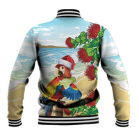 Have A Very Beach Christmas Baseball Jacket Parrot By Lehua Flower - Polynesian Pride