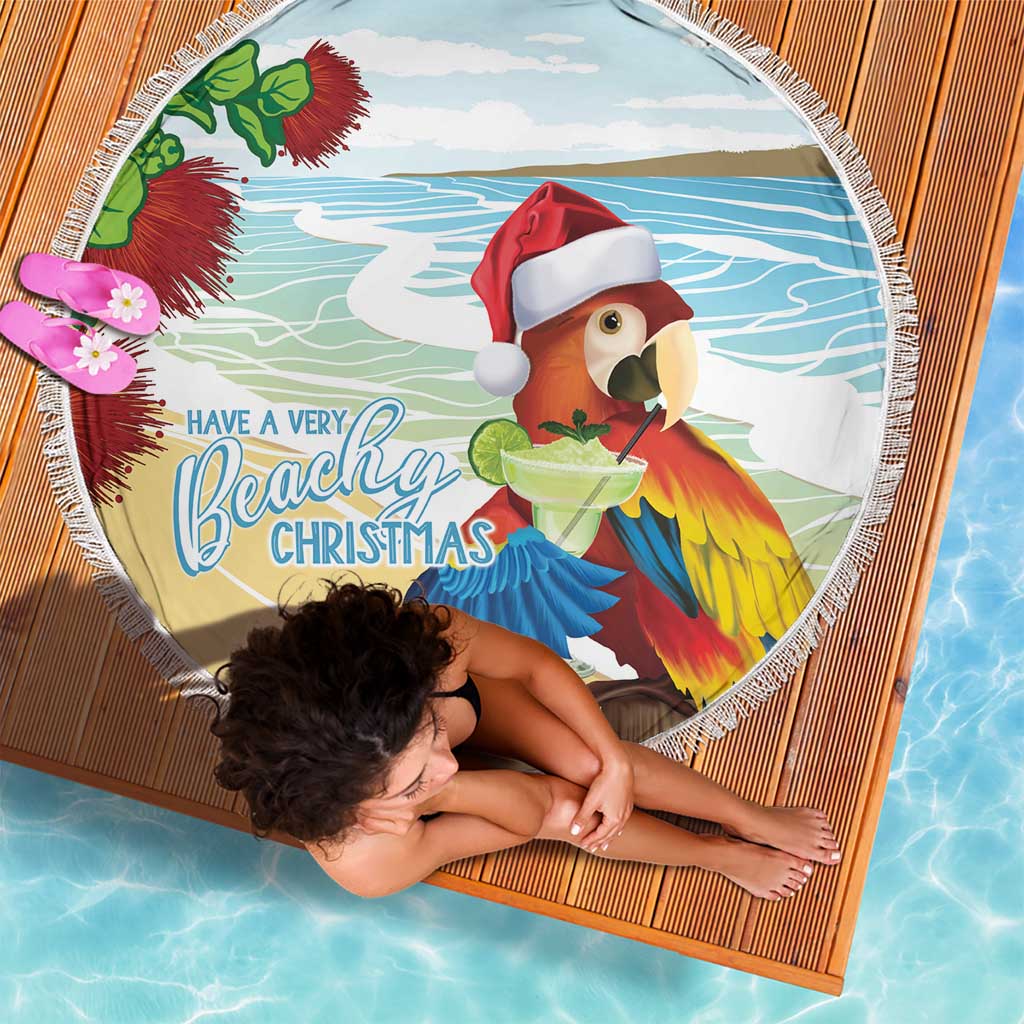 Have A Very Beach Christmas Beach Blanket Parrot By Lehua Flower - Polynesian Pride