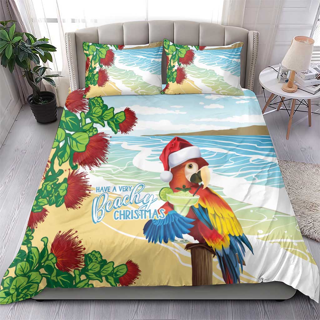 Have A Very Beach Christmas Bedding Set Parrot By Lehua Flower - Polynesian Pride