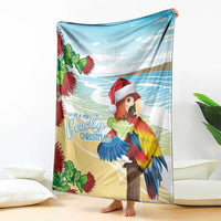 Have A Very Beach Christmas Blanket Parrot By Lehua Flower - Polynesian Pride