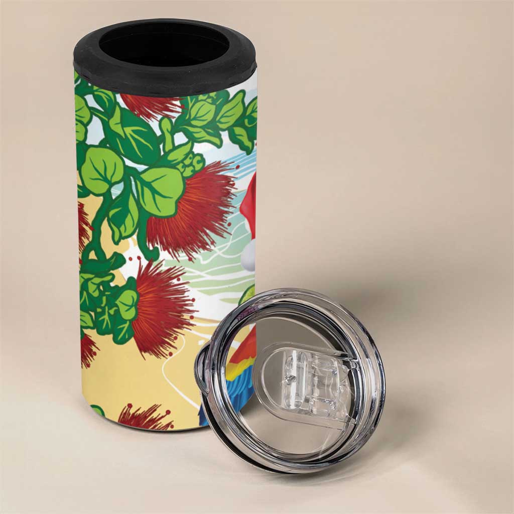 Have A Very Beach Christmas 4 in 1 Can Cooler Tumbler Parrot By Lehua Flower - Polynesian Pride