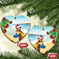 Have A Very Beach Christmas Ceramic Ornament Parrot By Lehua Flower - Polynesian Pride