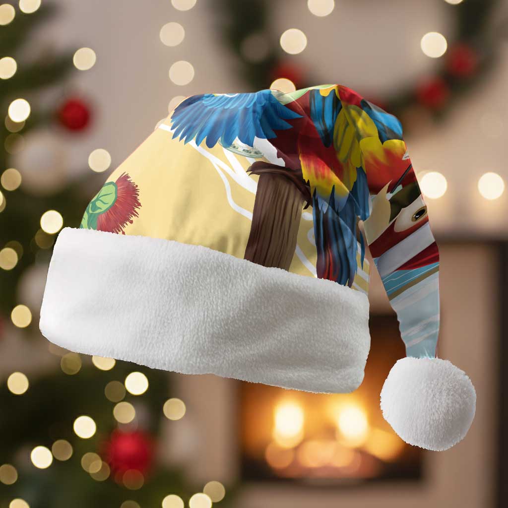 Have A Very Beach Christmas Santa Hat Parrot By Lehua Flower - Polynesian Pride