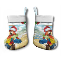 Have A Very Beach Christmas Stocking Parrot By Lehua Flower - Polynesian Pride