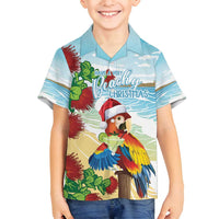 Have A Very Beach Christmas Family Matching Off Shoulder Short Dress and Hawaiian Shirt Parrot By Lehua Flower - Polynesian Pride