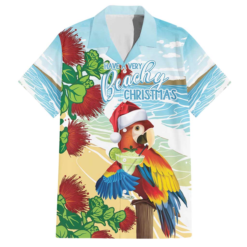 Have A Very Beach Christmas Family Matching Short Sleeve Bodycon Dress and Hawaiian Shirt Parrot By Lehua Flower LT7 Dad's Shirt - Short Sleeve Art - Polynesian Pride