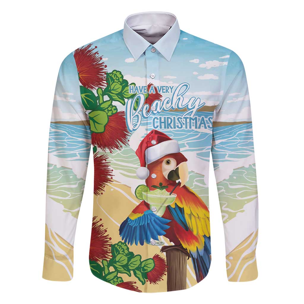 Have A Very Beach Christmas Family Matching Short Sleeve Bodycon Dress and Hawaiian Shirt Parrot By Lehua Flower LT7 Dad's Shirt - Long Sleeve Art - Polynesian Pride