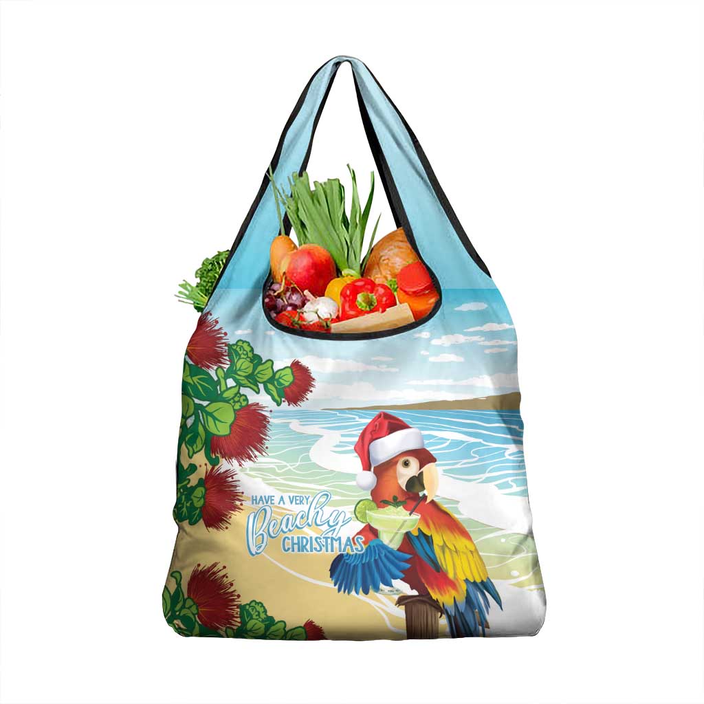Have A Very Beach Christmas Grocery Bag Parrot By Lehua Flower - Polynesian Pride