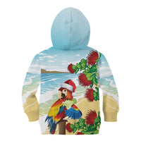 Have A Very Beach Christmas Kid Hoodie Parrot By Lehua Flower - Polynesian Pride