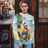 Have A Very Beach Christmas Ugly Christmas Sweater Parrot By Lehua Flower - Polynesian Pride