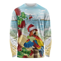 Have A Very Beach Christmas Long Sleeve Shirt Parrot By Lehua Flower - Polynesian Pride