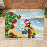 Have A Very Beach Christmas Rubber Doormat Parrot By Lehua Flower - Polynesian Pride