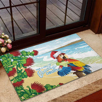 Have A Very Beach Christmas Rubber Doormat Parrot By Lehua Flower - Polynesian Pride