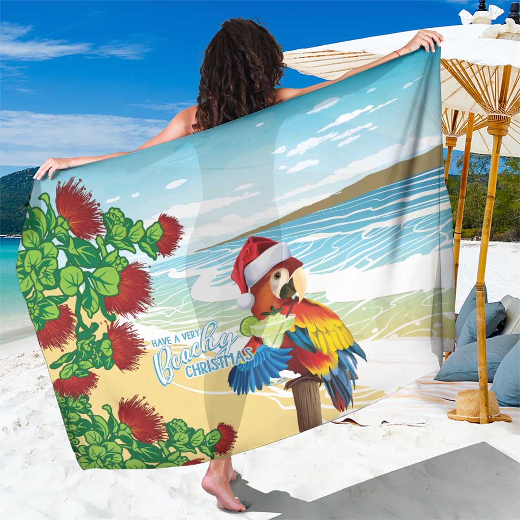 Have A Very Beach Christmas Sarong Parrot By Lehua Flower - Polynesian Pride