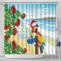 Have A Very Beach Christmas Shower Curtain Parrot By Lehua Flower - Polynesian Pride