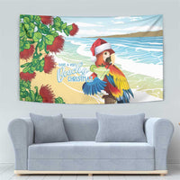 Have A Very Beach Christmas Tapestry Parrot By Lehua Flower - Polynesian Pride