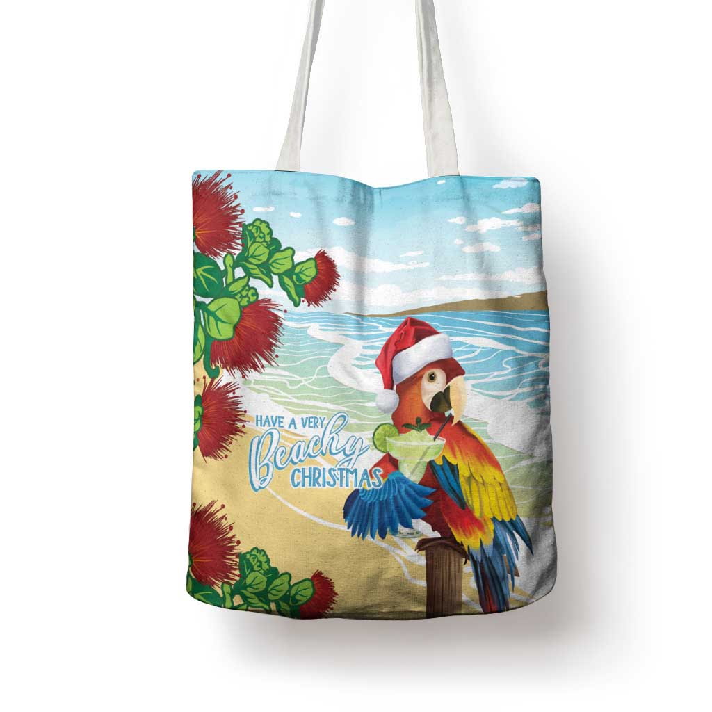 Have A Very Beach Christmas Tote Bag Parrot By Lehua Flower - Polynesian Pride