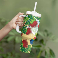 Have A Very Beach Christmas Tumbler With Handle Parrot By Lehua Flower - Polynesian Pride
