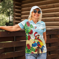 Have A Very Beach Christmas Women Polo Shirt Parrot By Lehua Flower - Polynesian Pride