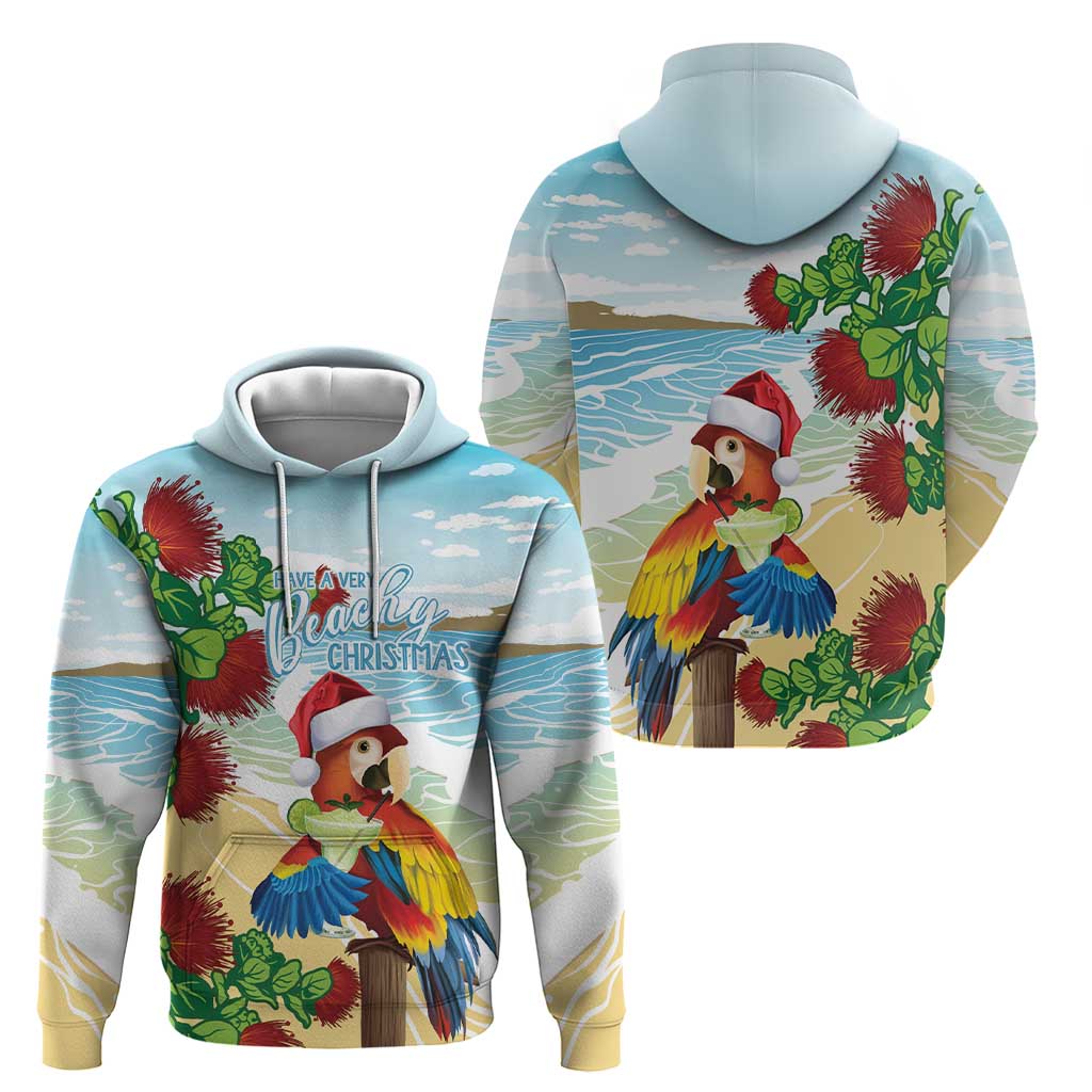 Have A Very Beach Christmas Zip Hoodie Parrot By Lehua Flower - Polynesian Pride