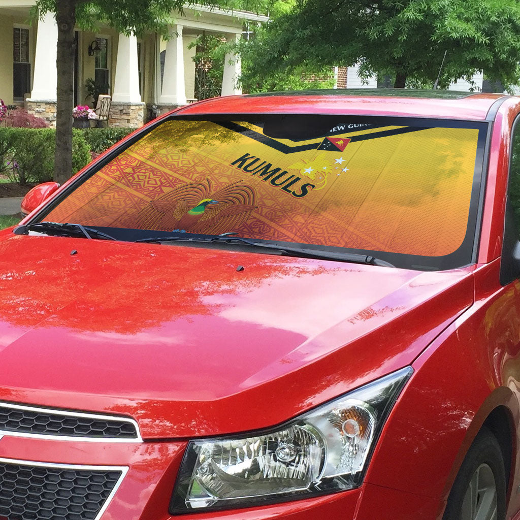 Papua New Guinea Rugby The Kumuls Auto Sun Shade Motuan Inspired Pattern LT7 - Polynesian Pride