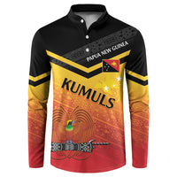 Papua New Guinea Custom Rugby The Kumuls Button Sweatshirt Motuan Inspired Pattern LT7 Multicolor - Polynesian Pride