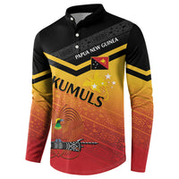 Papua New Guinea Custom Rugby The Kumuls Button Sweatshirt Motuan Inspired Pattern LT7 - Polynesian Pride