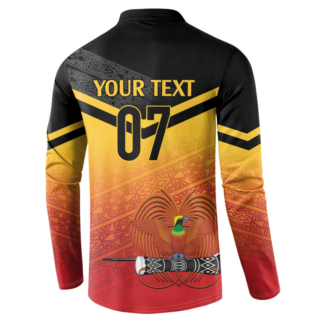 Papua New Guinea Custom Rugby The Kumuls Button Sweatshirt Motuan Inspired Pattern LT7 - Polynesian Pride