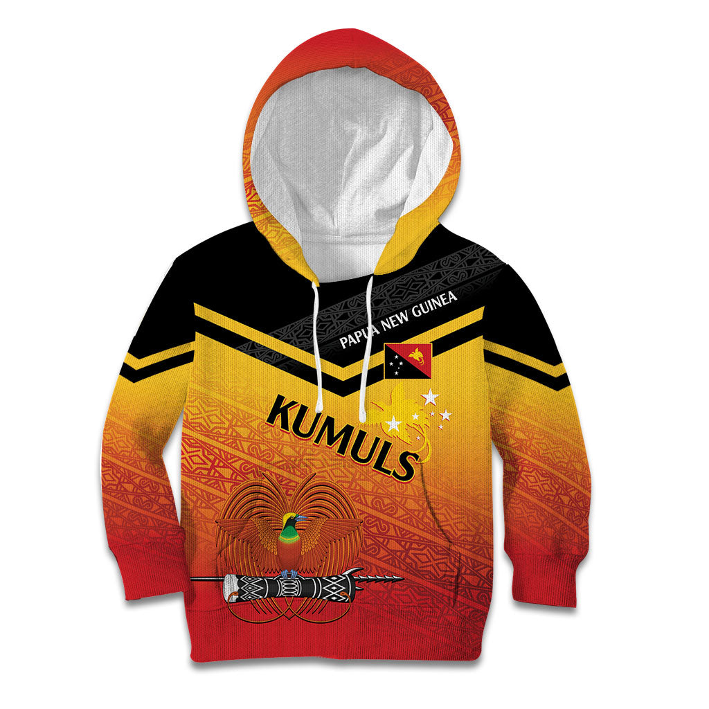 Papua New Guinea Custom Rugby The Kumuls Kid Hoodie Motuan Inspired Pattern LT7 Hoodie Multicolor - Polynesian Pride