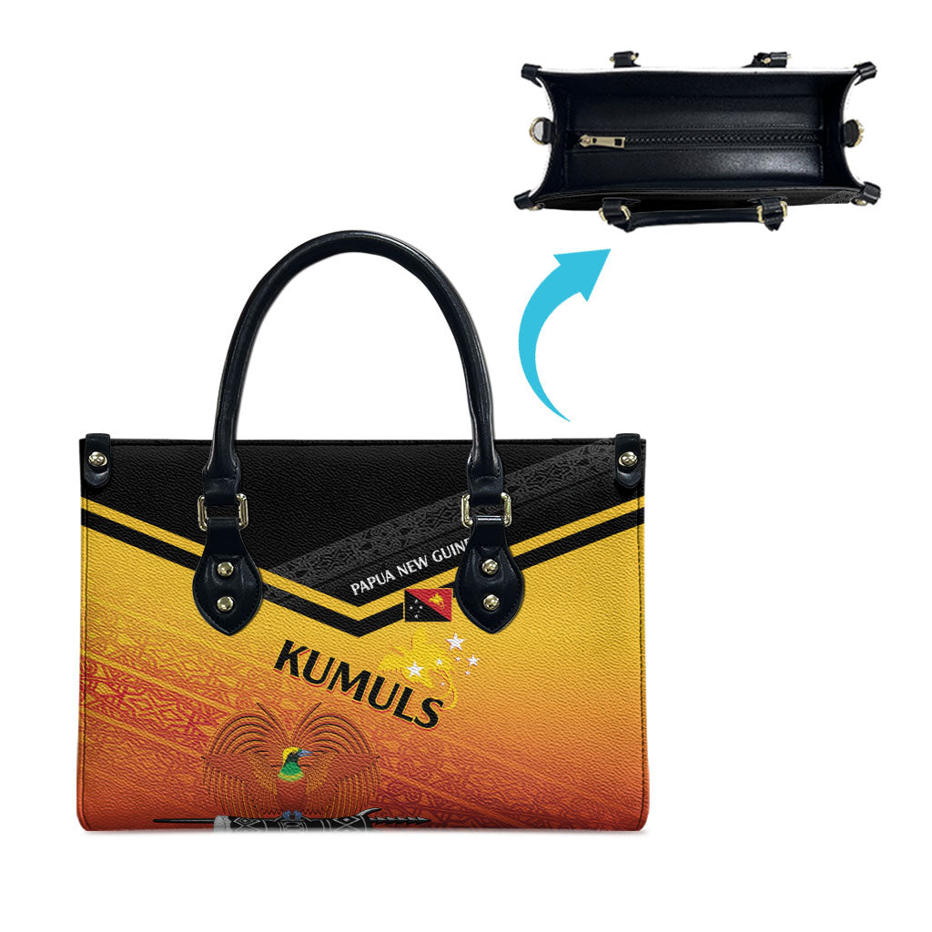 Papua New Guinea Rugby The Kumuls Leather Bag Motuan Inspired Pattern LT7 - Polynesian Pride
