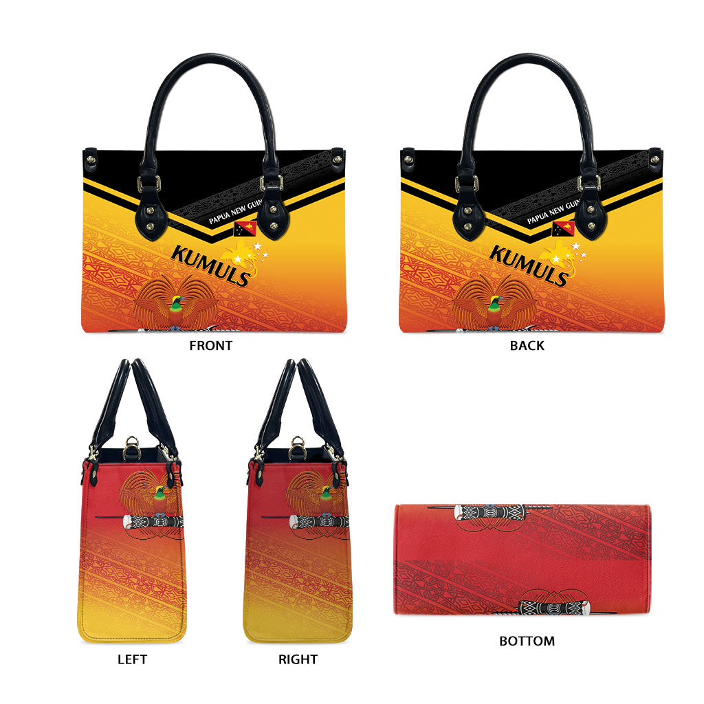 Papua New Guinea Rugby The Kumuls Leather Bag Motuan Inspired Pattern LT7 - Polynesian Pride
