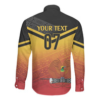 Papua New Guinea Custom Rugby The Kumuls Long Sleeve Button Shirt Motuan Inspired Pattern LT7 - Polynesian Pride