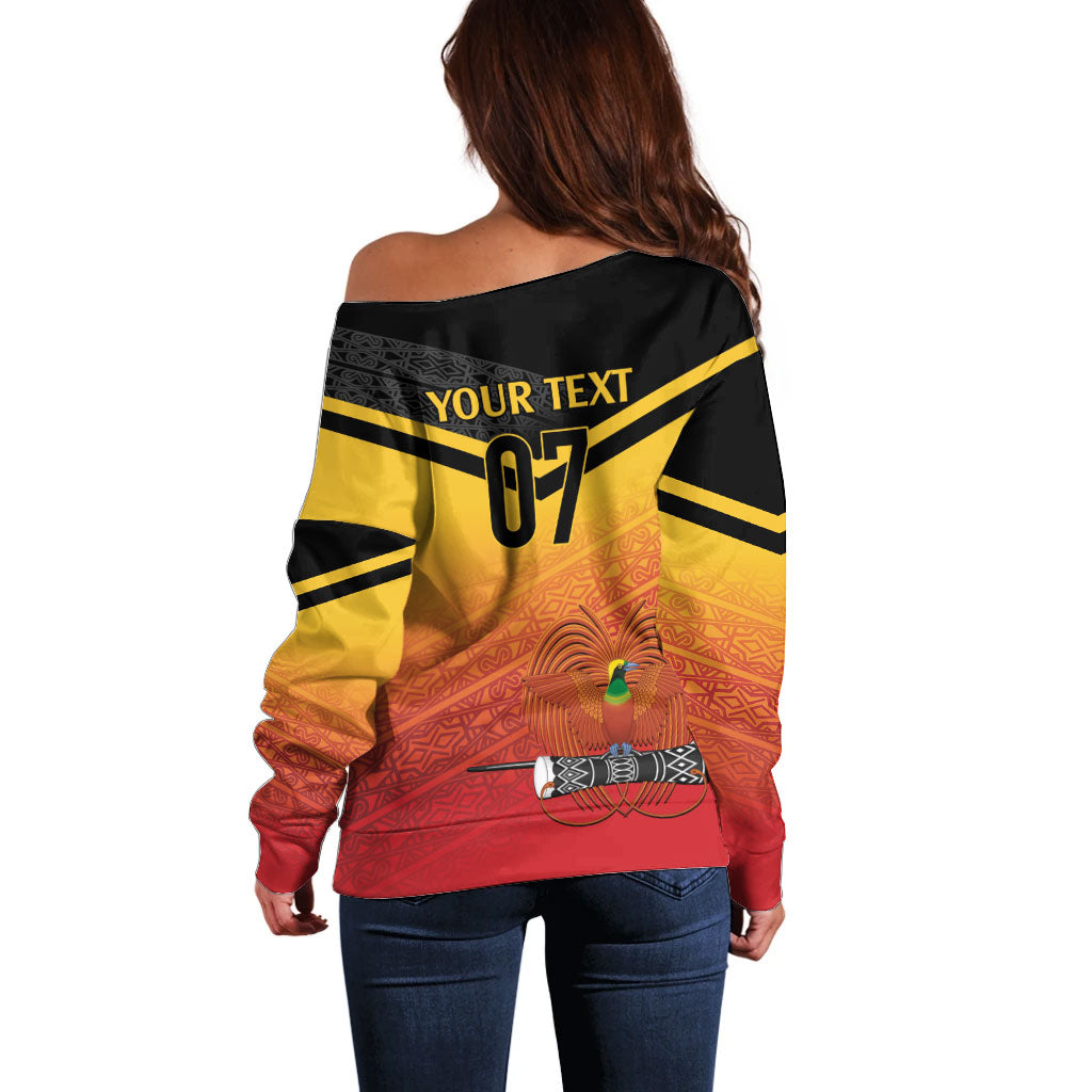 Papua New Guinea Custom Rugby The Kumuls Off Shoulder Sweater Motuan Inspired Pattern LT7 - Polynesian Pride