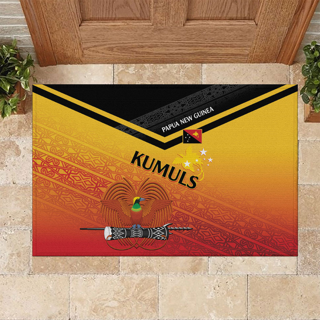Papua New Guinea Rugby The Kumuls Rubber Doormat Motuan Inspired Pattern LT7 Multicolor - Polynesian Pride
