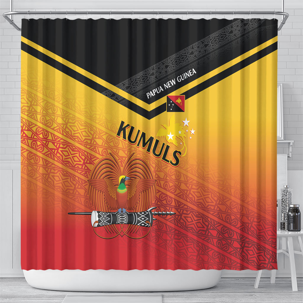 Papua New Guinea Rugby The Kumuls Shower Curtain Motuan Inspired Pattern LT7 - Polynesian Pride