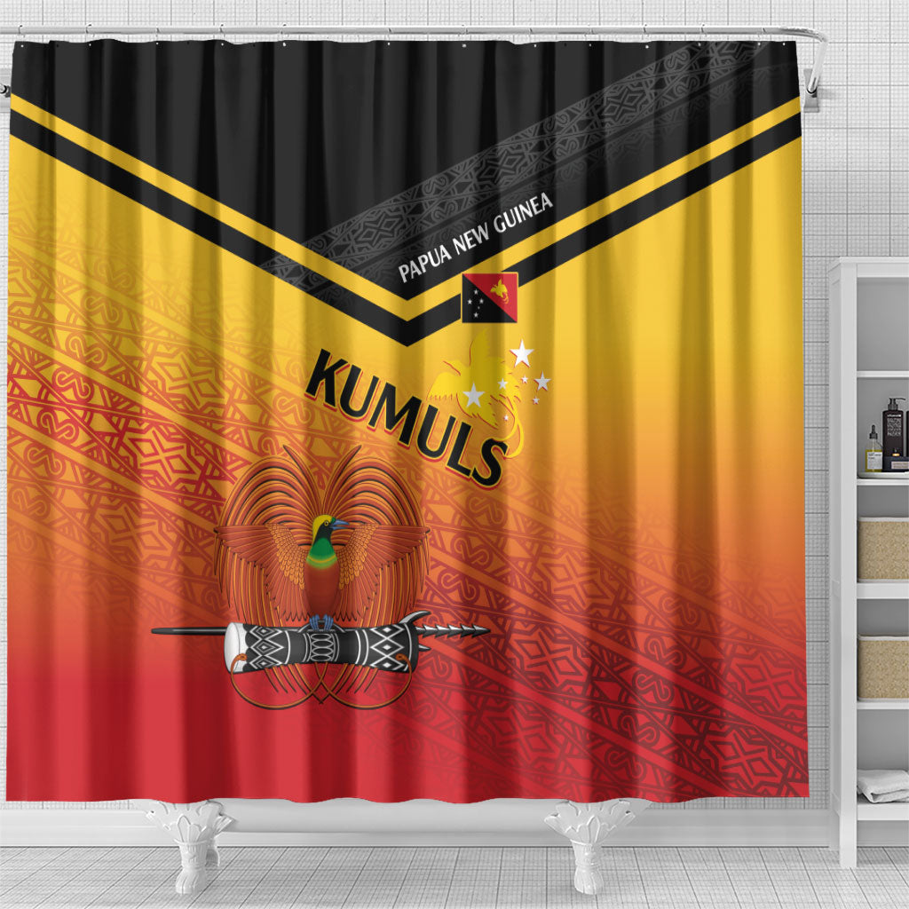 Papua New Guinea Rugby The Kumuls Shower Curtain Motuan Inspired Pattern LT7 - Polynesian Pride