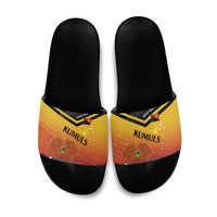 Papua New Guinea Rugby The Kumuls Slide Sandals Motuan Inspired Pattern LT7 Multicolor - Polynesian Pride