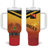 Papua New Guinea Rugby The Kumuls Tumbler With Handle Motuan Inspired Pattern LT7 One Size: 40 oz Multicolor - Polynesian Pride
