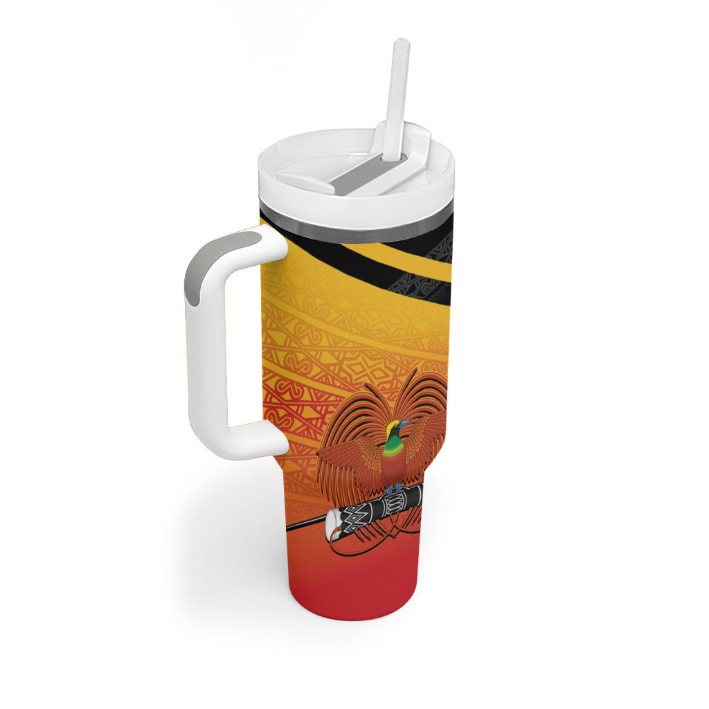 Papua New Guinea Rugby The Kumuls Tumbler With Handle Motuan Inspired Pattern LT7 - Polynesian Pride