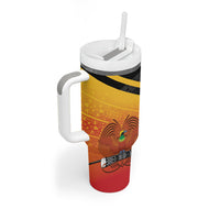Papua New Guinea Rugby The Kumuls Tumbler With Handle Motuan Inspired Pattern LT7 - Polynesian Pride
