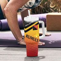 Papua New Guinea Rugby The Kumuls Tumbler With Handle Motuan Inspired Pattern LT7 - Polynesian Pride
