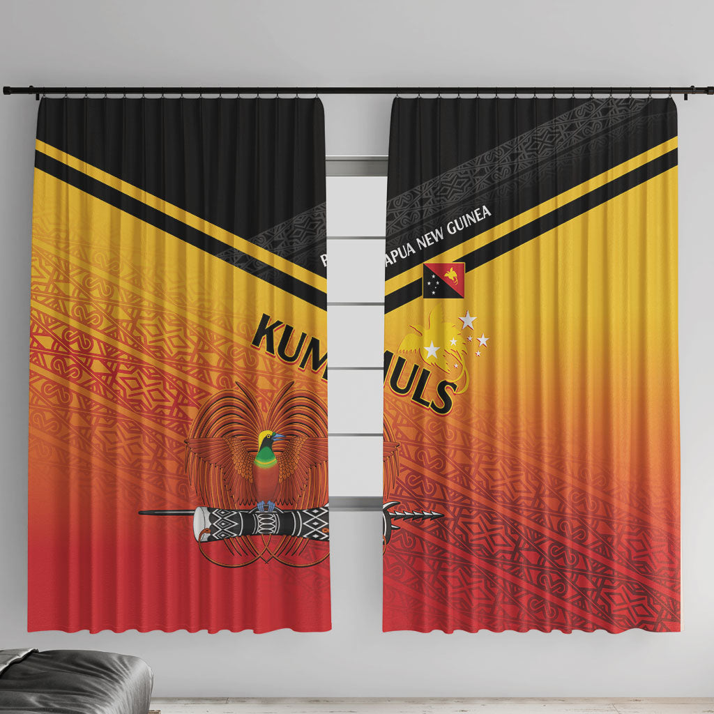 Papua New Guinea Rugby The Kumuls Window Curtain Motuan Inspired Pattern LT7 With Hooks Multicolor - Polynesian Pride